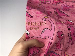 Bomuldsjersey - pink princess roar